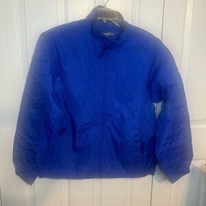 Zync Mens Royal Blue Fleece Lined Water Resistant Windbreaker Jacket Large NEW